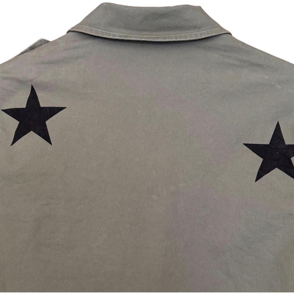 Cezele Olive Green Black Star Military Utility Jacket Size M - Picture 7 of 15
